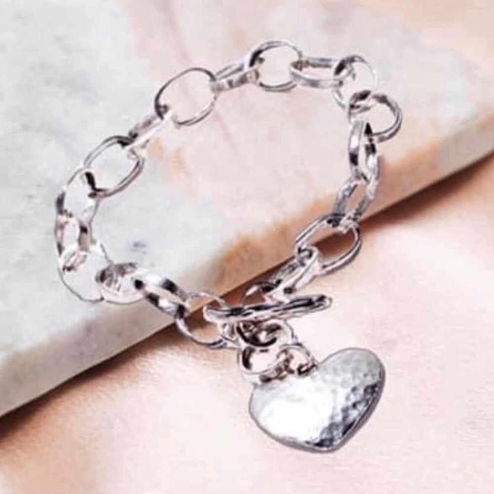 Opulenza Heart Charm Toggle Bracelet